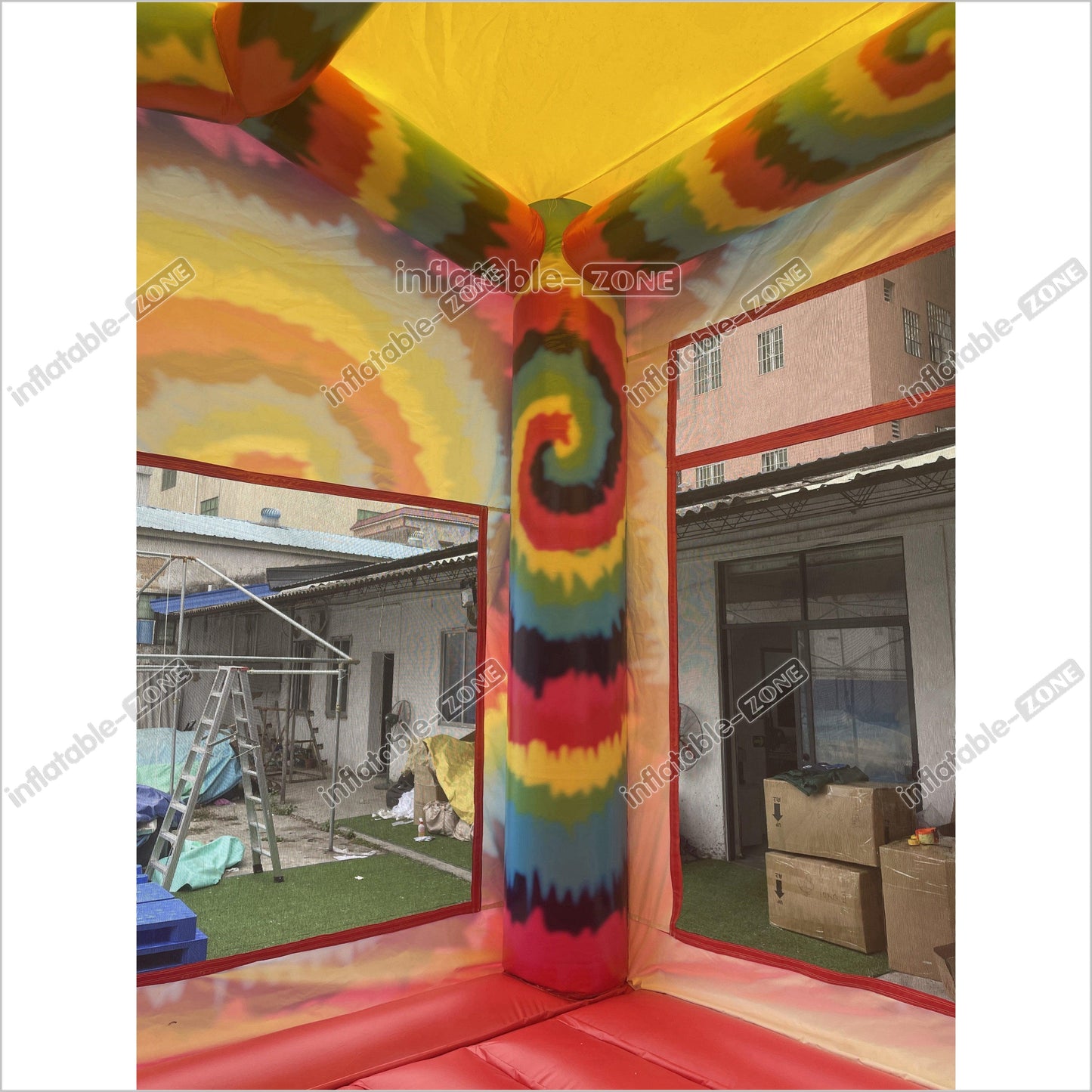 Inflatable Tie Dye Bounce House Slide Combo Jumping Castle For Kids Adults Outdoor Fun - Inflatable-Zone