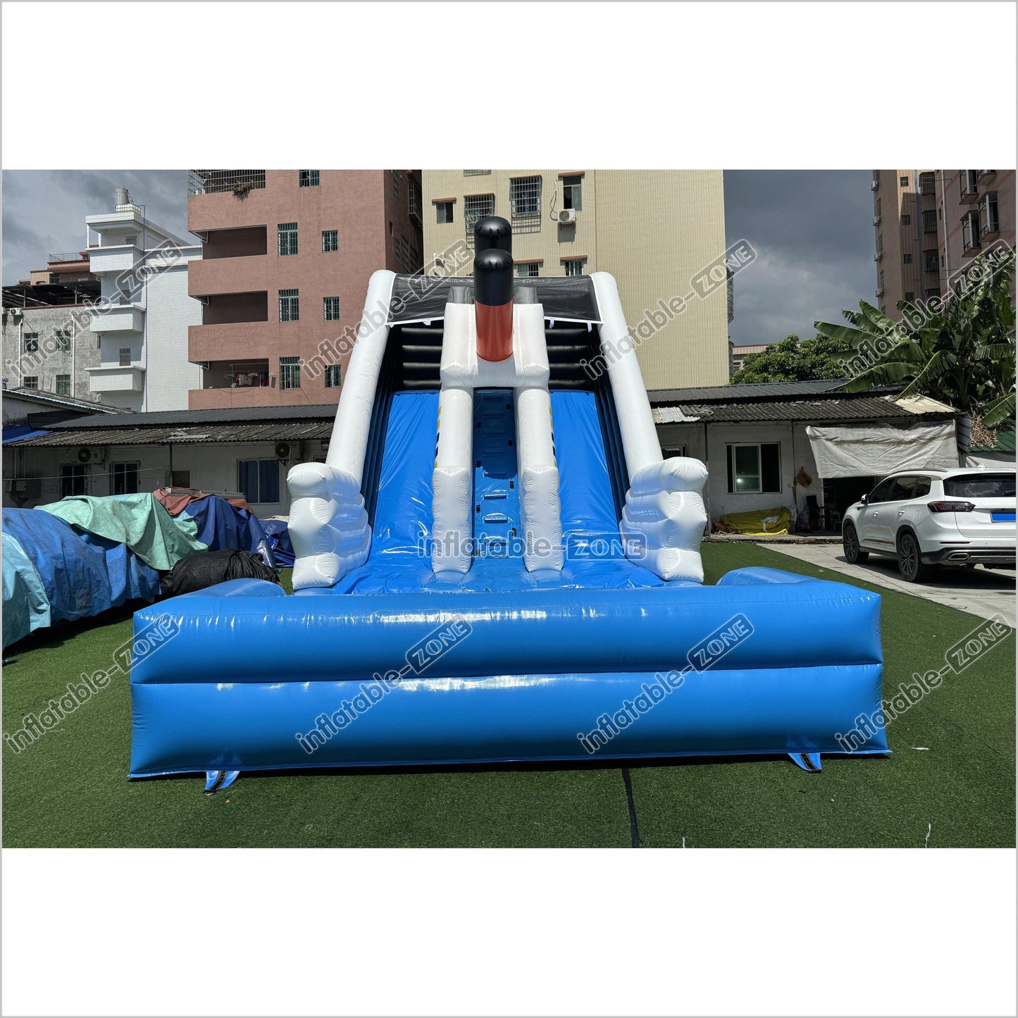 Inflatable Titanic Waterslide Splash Dual Lane Center Climb Best Backyard Water Slide Inflatable Bounce Pool - Inflatable-Zone