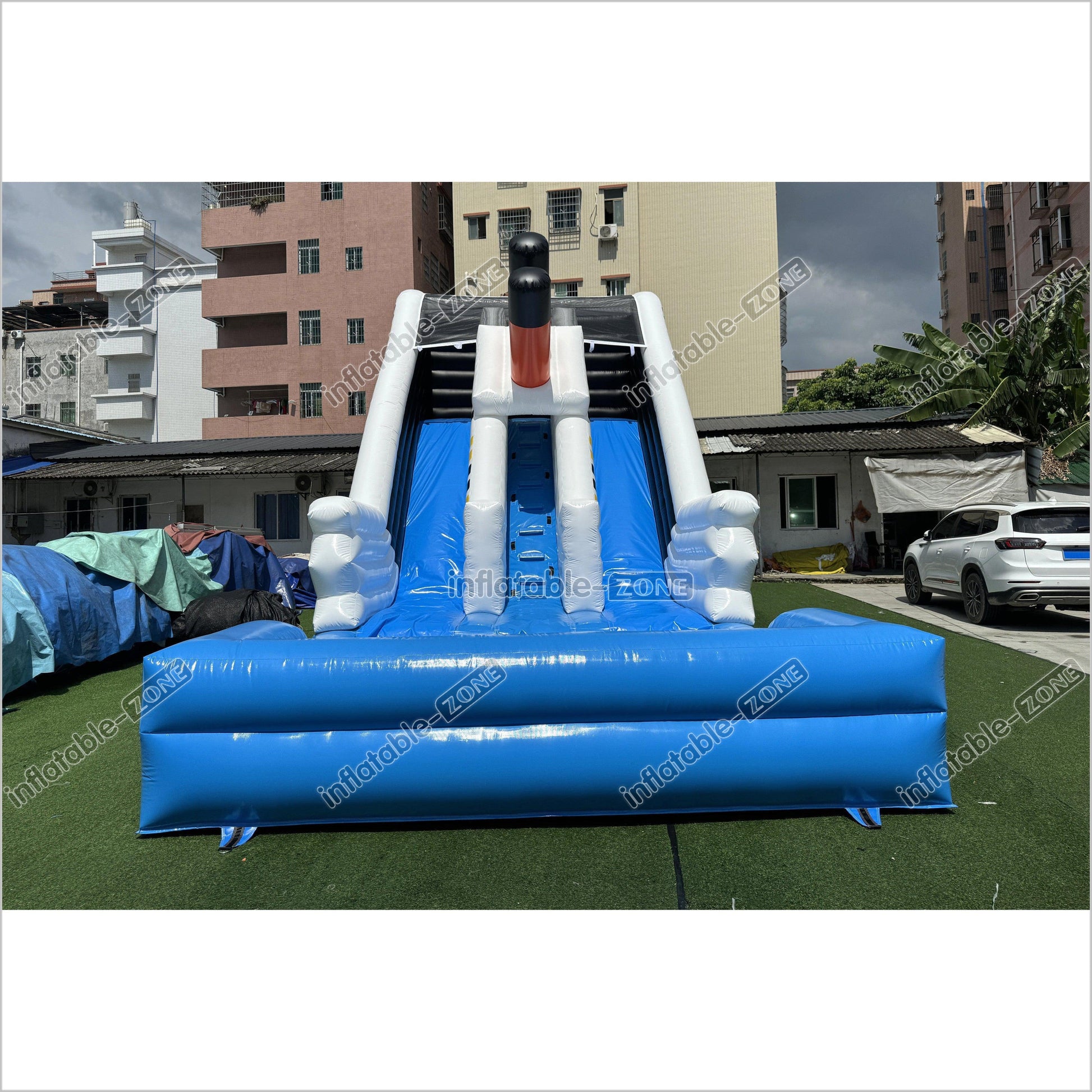 Inflatable Titanic Waterslide Splash Dual Lane Center Climb Best Backyard Water Slide Inflatable Bounce Pool - Inflatable-Zone
