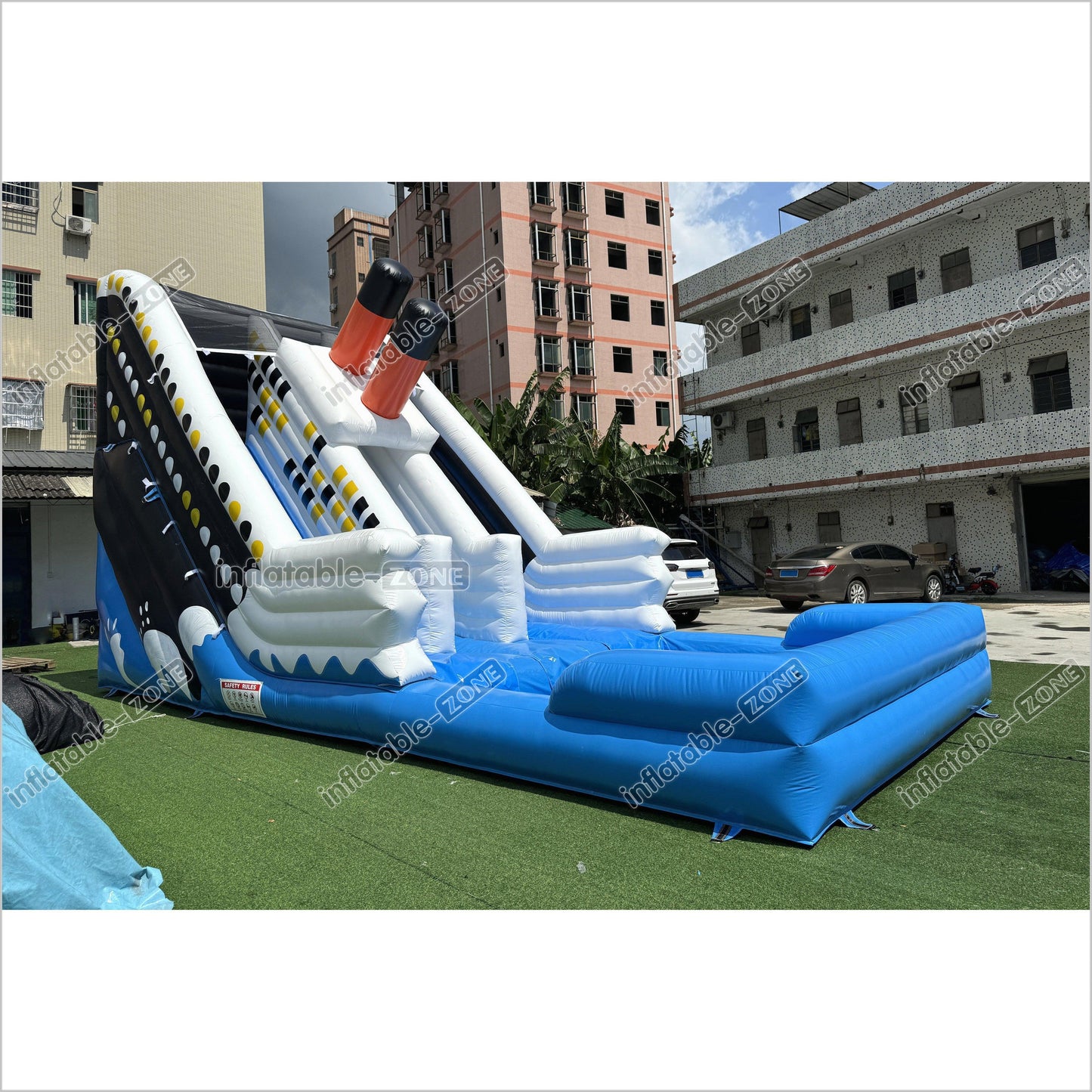 Inflatable Titanic Waterslide Splash Dual Lane Center Climb Best Backyard Water Slide Inflatable Bounce Pool - Inflatable-Zone