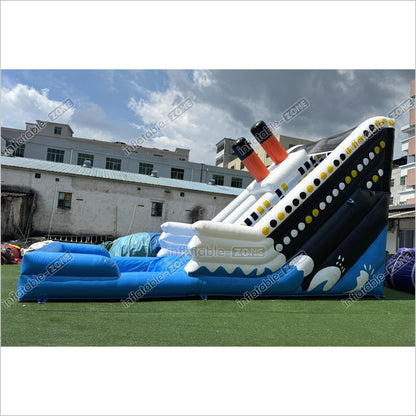 Inflatable Titanic Waterslide Splash Dual Lane Center Climb Best Backyard Water Slide Inflatable Bounce Pool - Inflatable-Zone
