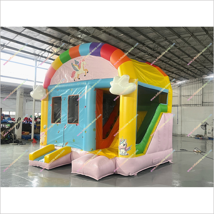 Inflatable Unicorn Jumping Castle And Slide Combo Best Bounce House Rentals Near Me Bouncy Slide For Sale