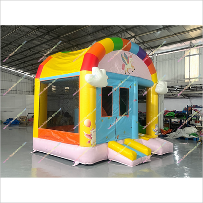 Inflatable Unicorn Jumping Castle And Slide Combo Best Bounce House Rentals Near Me Bouncy Slide For Sale