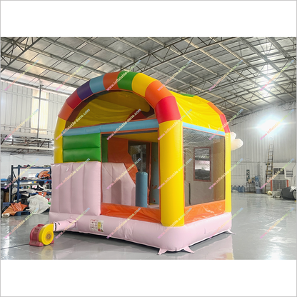 Inflatable Unicorn Jumping Castle And Slide Combo Best Bounce House Rentals Near Me Bouncy Slide For Sale