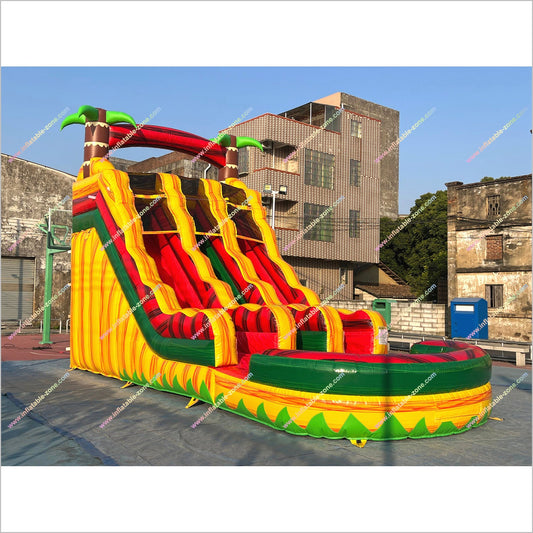 Tropical Breeze Inflatable Water Slide Rentals Near Me Commercial Play Ground Water Slide Into The Pool