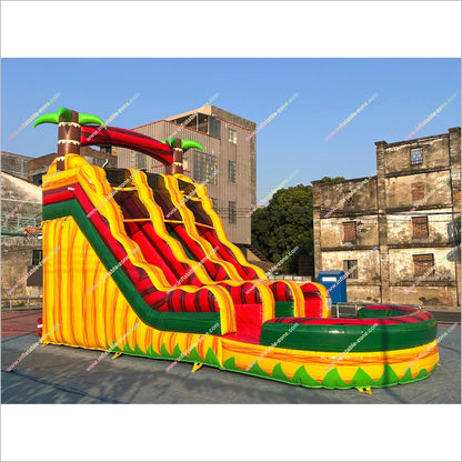 Tropical Breeze Inflatable Water Slide Rentals Near Me Commercial Play Ground Water Slide Into The Pool