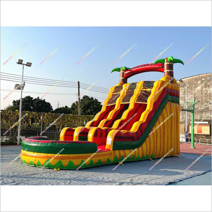Tropical Breeze Inflatable Water Slide Rentals Near Me Commercial Play Ground Water Slide Into The Pool