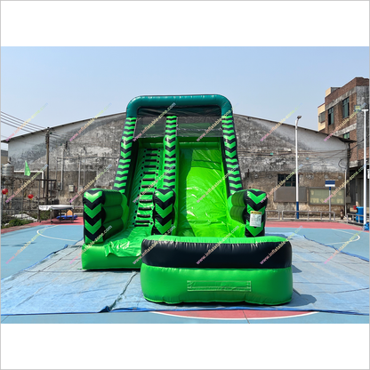Black And Green Inflatable Water Slides Nearby Playground Play Equipment Water Slide To Pool - Inflatable-Zone