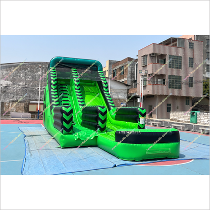 Black And Green Inflatable Water Slides Nearby Playground Play Equipment Water Slide To Pool - Inflatable-Zone