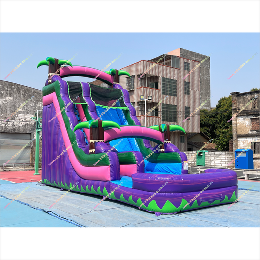 Outdoor Palm Trees Inflatable Water Slides Big Party Event Rentals Near Me Waterslides For Pool - Inflatable-Zone