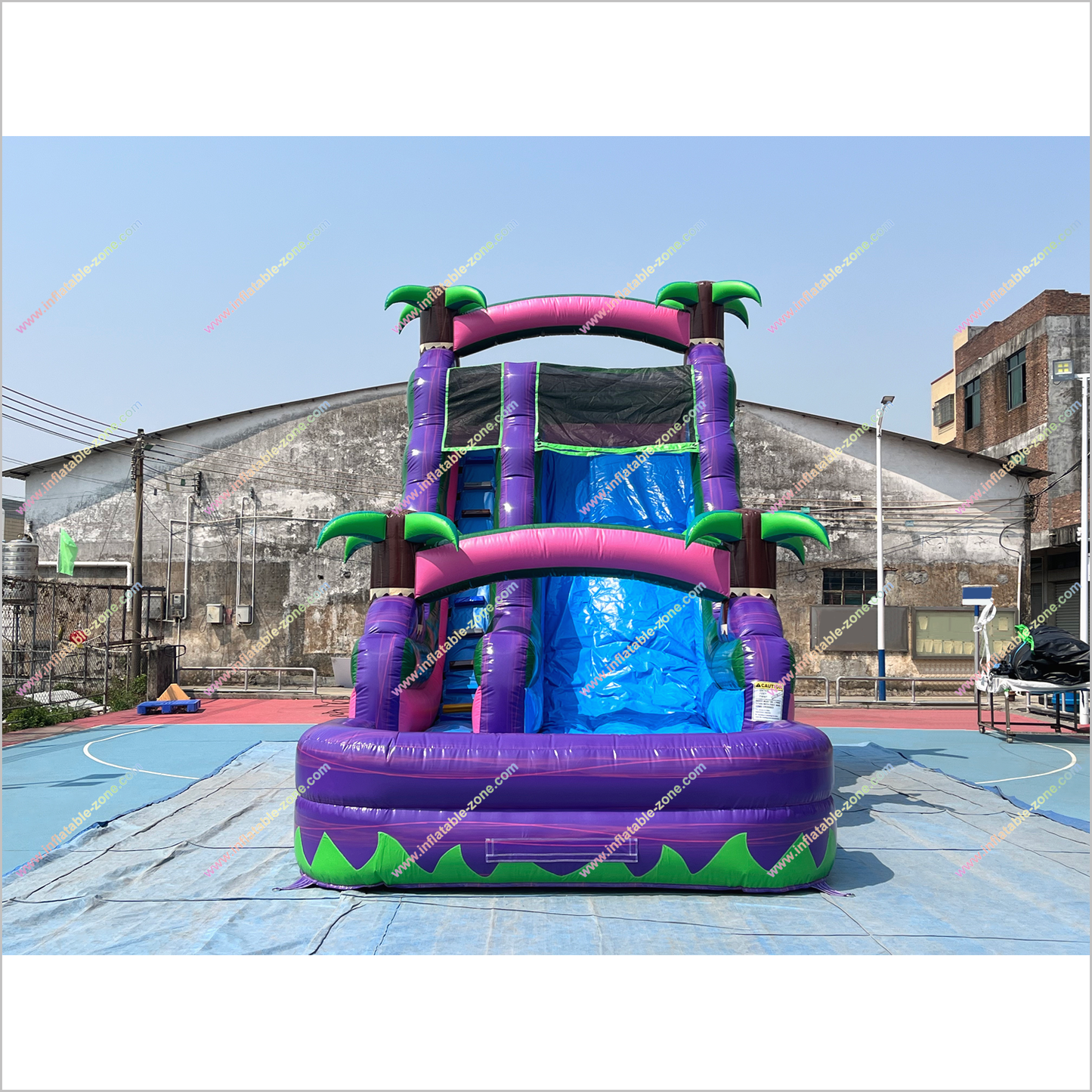 Outdoor Palm Trees Inflatable Water Slides Big Party Event Rentals Near Me Waterslides For Pool - Inflatable-Zone