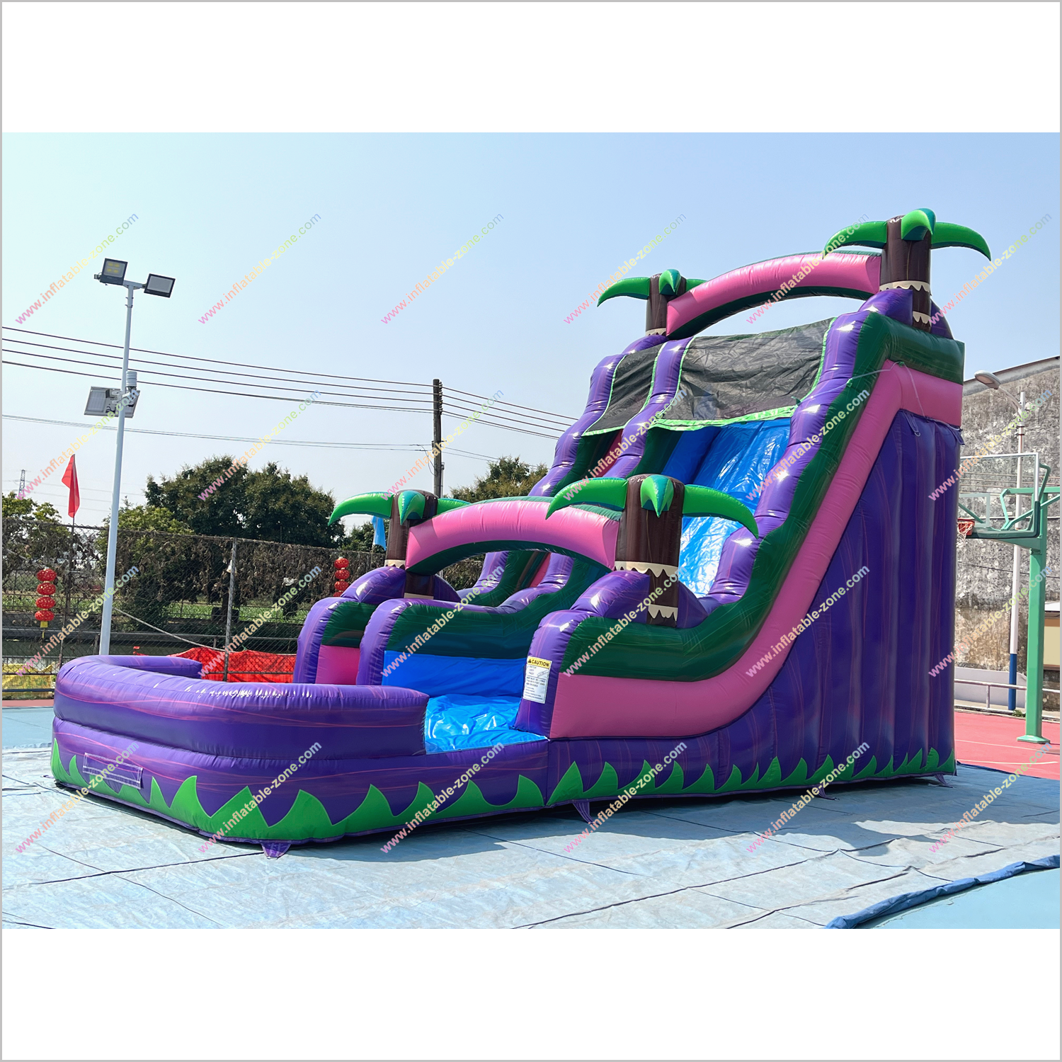 Outdoor Palm Trees Inflatable Water Slides Big Party Event Rentals Near Me Waterslides For Pool - Inflatable-Zone