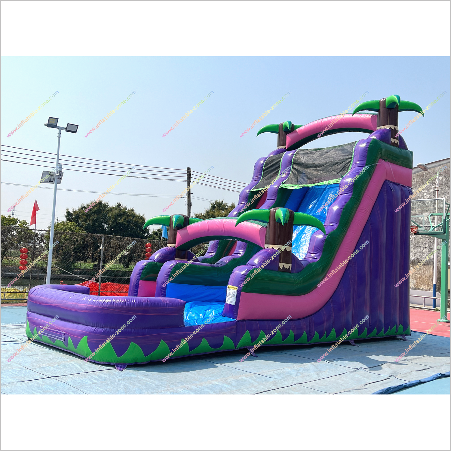 Outdoor Palm Trees Inflatable Water Slides Big Party Event Rentals Near Me Waterslides For Pool - Inflatable-Zone