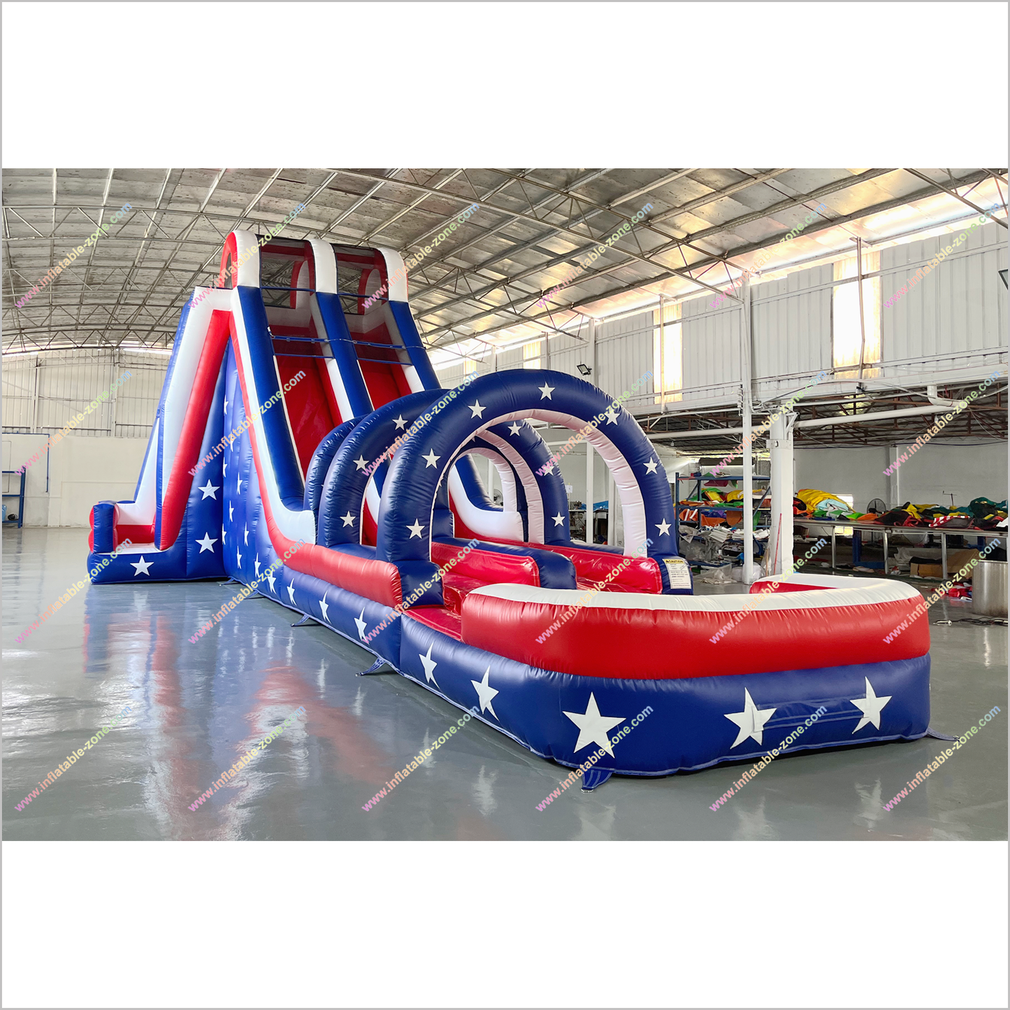 Inflatable Waterslide Rentals Near Me Arch American Flag Double Lane Slip And Slide With Pool