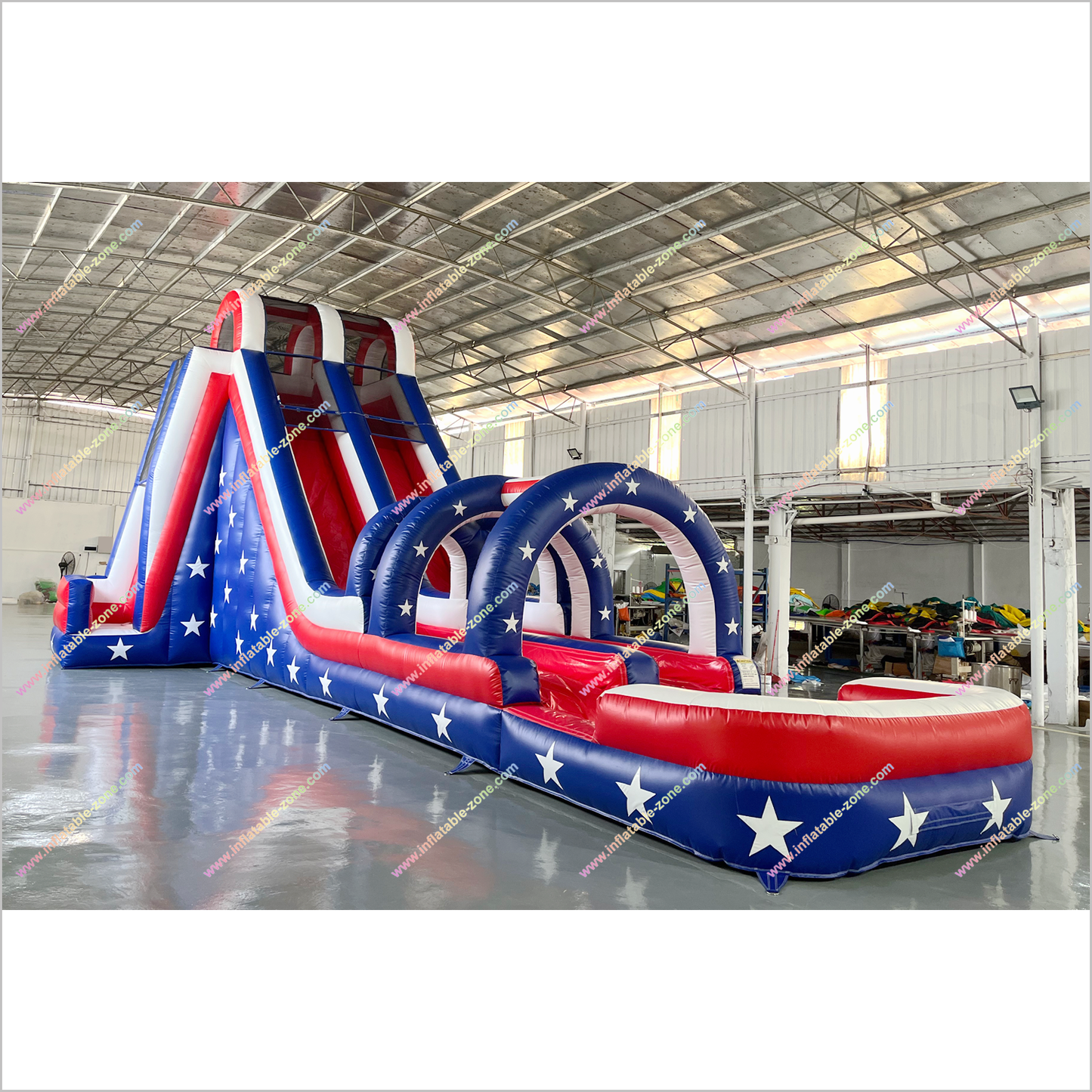 Inflatable Waterslide Rentals Near Me Arch American Flag Double Lane Slip And Slide With Pool