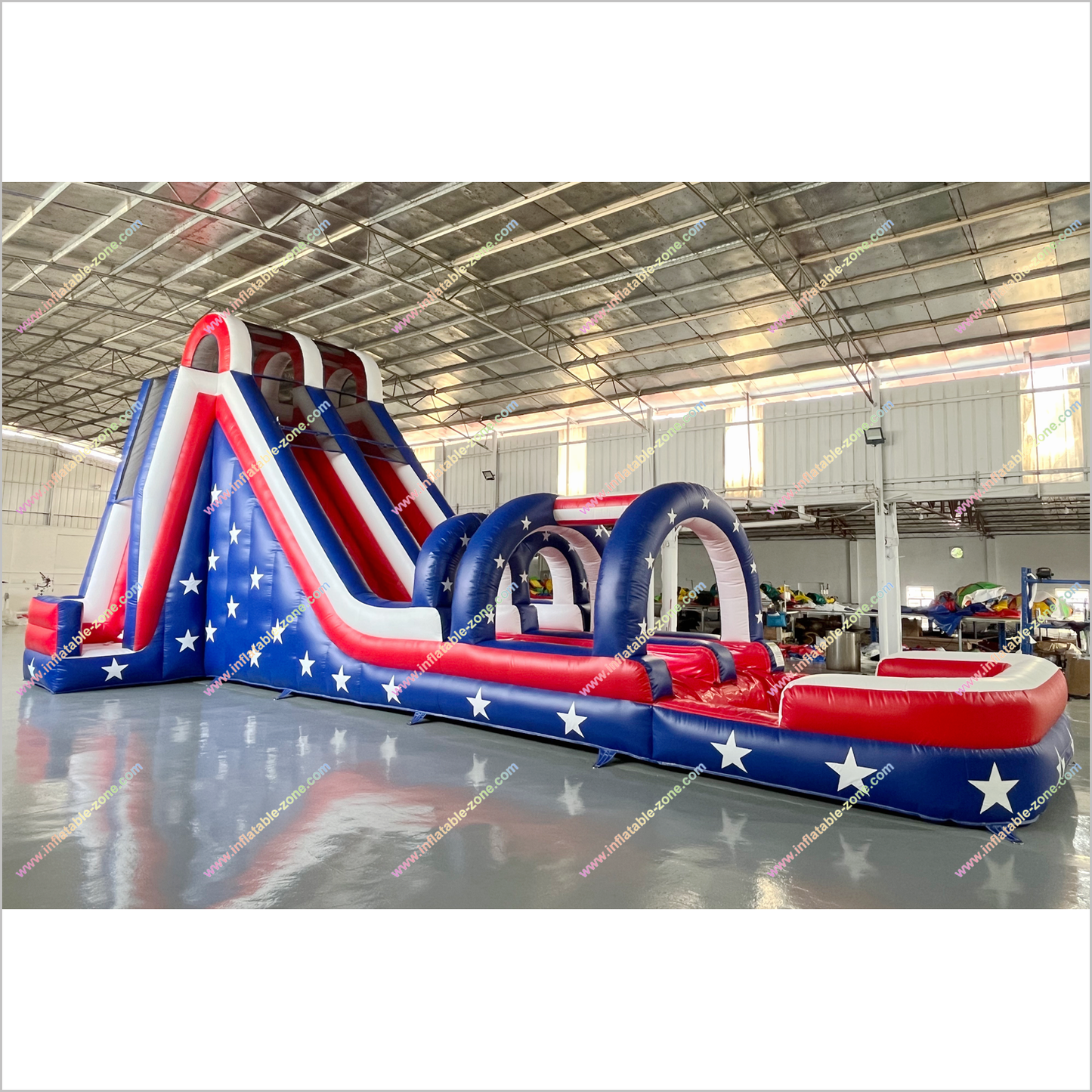 Inflatable Waterslide Rentals Near Me Arch American Flag Double Lane Slip And Slide With Pool