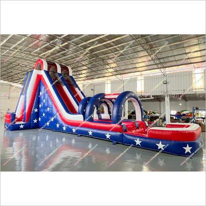 Inflatable Waterslide Rentals Near Me Arch American Flag Double Lane Slip And Slide With Pool