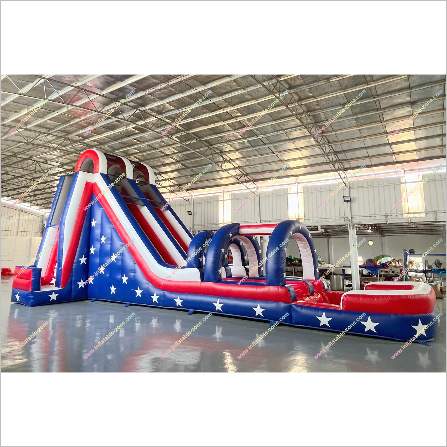 Inflatable Waterslide Rentals Near Me Arch American Flag Double Lane Slip And Slide With Pool