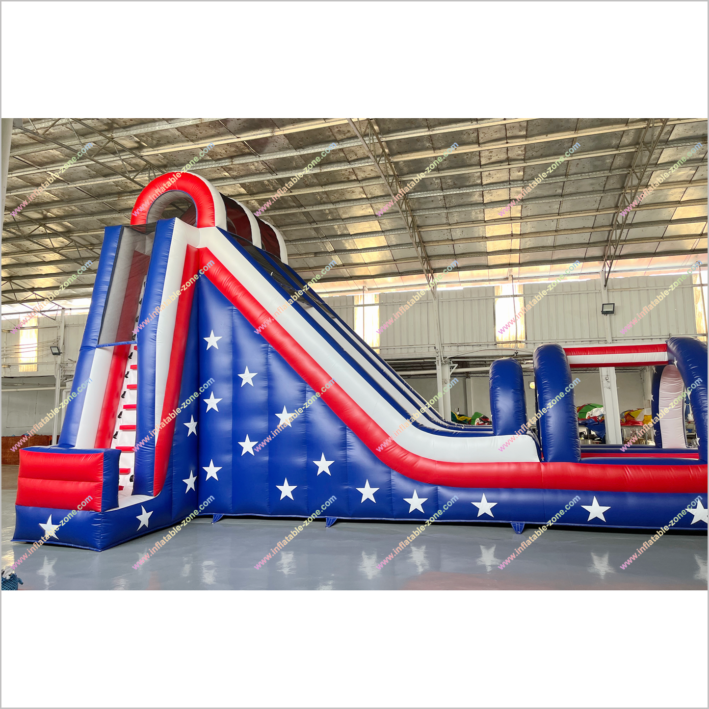 Inflatable Waterslide Rentals Near Me Arch American Flag Double Lane Slip And Slide With Pool