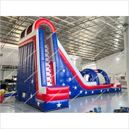 Inflatable Waterslide Rentals Near Me Arch American Flag Double Lane Slip And Slide With Pool
