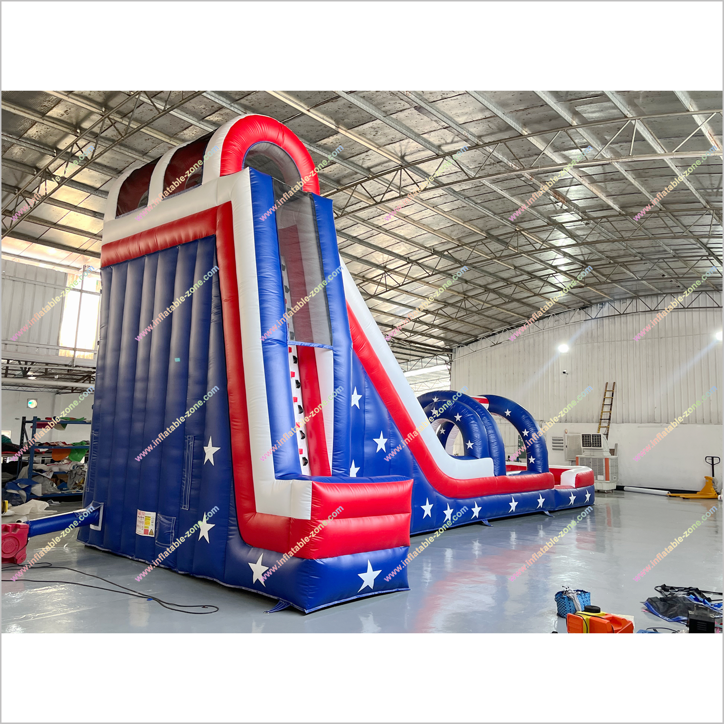 Inflatable Waterslide Rentals Near Me Arch American Flag Double Lane Slip And Slide With Pool