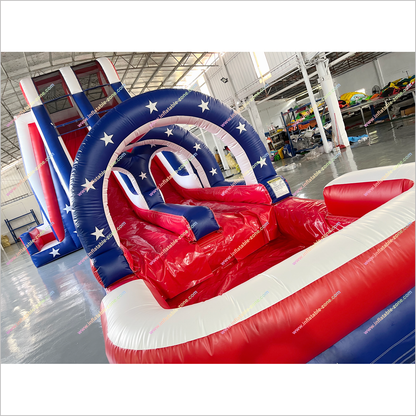 Inflatable Waterslide Rentals Near Me Arch American Flag Double Lane Slip And Slide With Pool