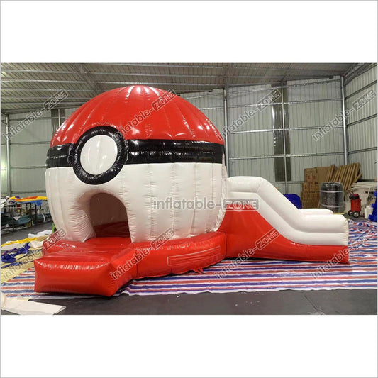 Fun Inflatable Pokeball Bouncer Jumping Pokeball Bouncy Castle With Slide For Kids And Adults - Inflatable-Zone