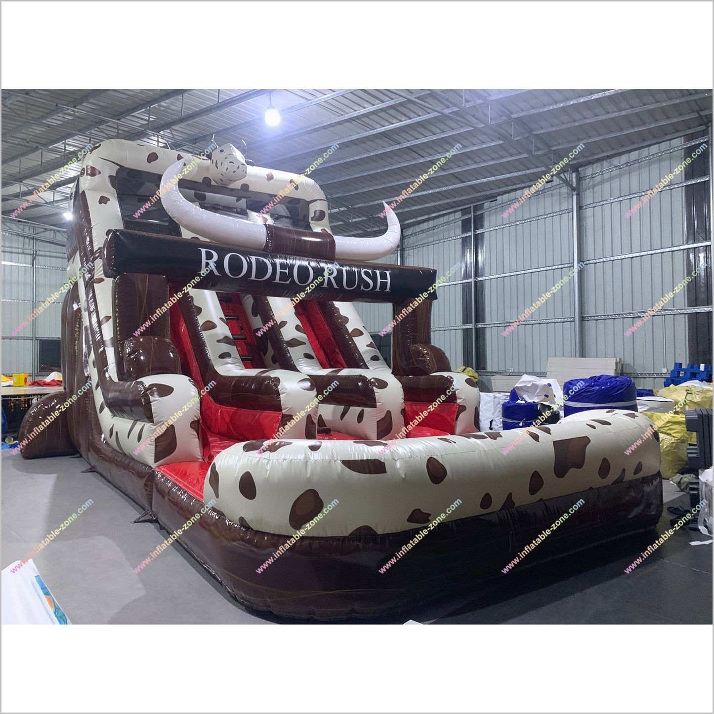 Rodeo Rush Waterslides Rent Near Me Double Lane Center Climb Large Inflatable Slide For Pool