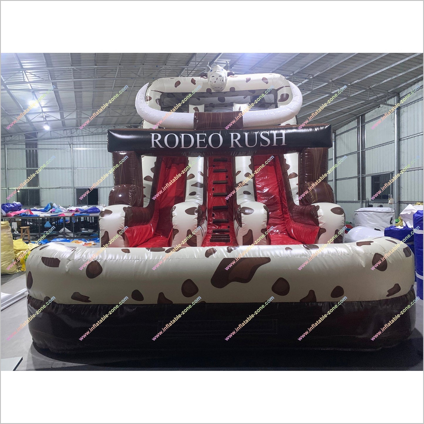 Rodeo Rush Waterslides Rent Near Me Double Lane Center Climb Large Inflatable Slide For Pool