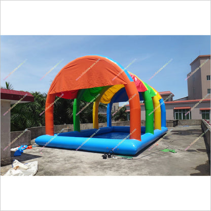 Large Inflatable Swimming Pool Safety Covers Home Playground Equipment Rectangle Inflatable Pool Tent With Cover - Inflatable-Zone