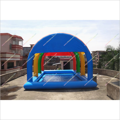 Large Inflatable Swimming Pool Safety Covers Home Playground Equipment Rectangle Inflatable Pool Tent With Cover - Inflatable-Zone