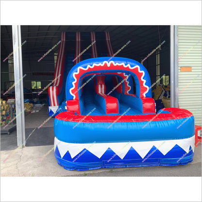 Large Inflatable Water Slide For Adults Commercial Indoor Play Area Equipment Inflatable Double Slip And Slide With Pool