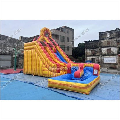 Commercial Large Water Slide Inflatable Pool Playground Dual Lane Curved Inflatable Water Slide - Inflatable-Zone
