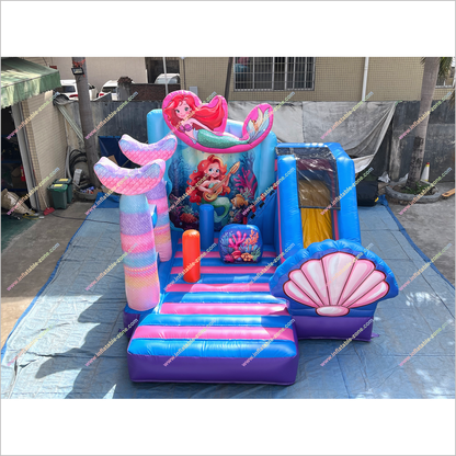 Mermaid Inflatable Princess Slide Bouncy Castle Combo Equipment Best Inflatable Bounce House With Slide - Inflatable-Zone