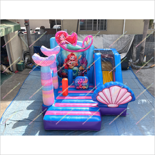 Mermaid Inflatable Princess Slide Bouncy Castle Combo Equipment Best Inflatable Bounce House With Slide - Inflatable-Zone