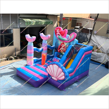 Mermaid Inflatable Princess Slide Bouncy Castle Combo Equipment Best Inflatable Bounce House With Slide - Inflatable-Zone