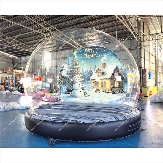 Merry Christmas Snow Globe Inflatable Indoor Park Custom Snow Globe Clear Igloo Tent For Backyard Party - Inflatable-Zone
