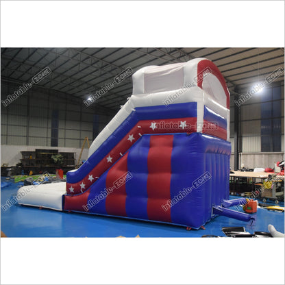 Happy Hop Inflatable Stars And Moonwalks Waterslide Single Lane Inflatable Water Slide With Pool - Inflatable-Zone