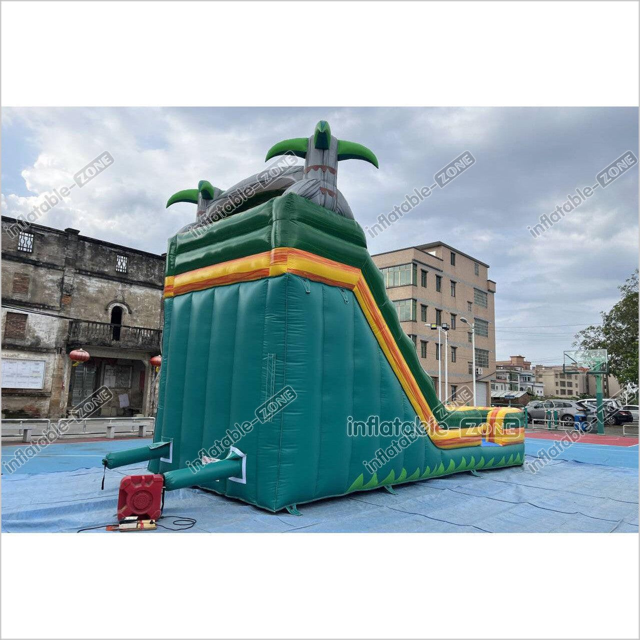 Palm Tree Inflatable Water Slide Outdoor Commercial Grade Water Jumping Castle With Slide And Splash Pool - Inflatable-Zone