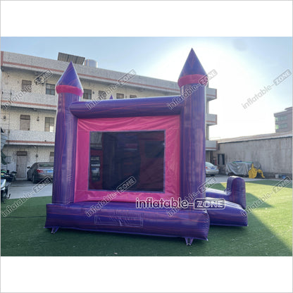 Pink Purple Bouncy Castle Slide Combo Inflatable Bounce House Jump And Play Party - Inflatable-Zone
