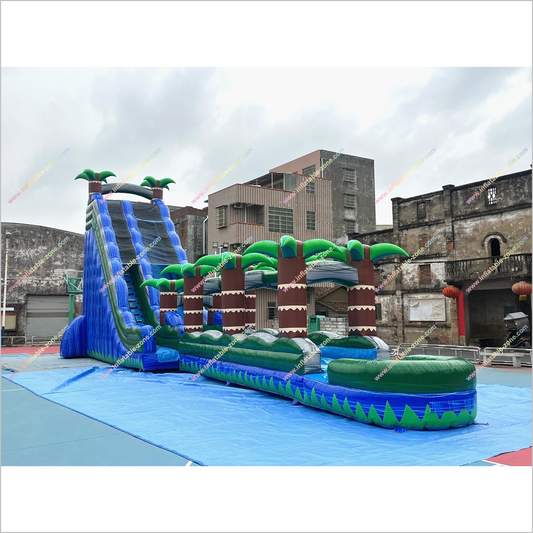 Purchase Inflatable Water Slide Giant Playground Plam Trees Water Slide Slip And Slide Into Pool - Inflatable-Zone