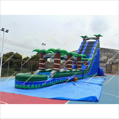 Purchase Inflatable Water Slide Giant Playground Plam Trees Water Slide Slip And Slide Into Pool - Inflatable-Zone