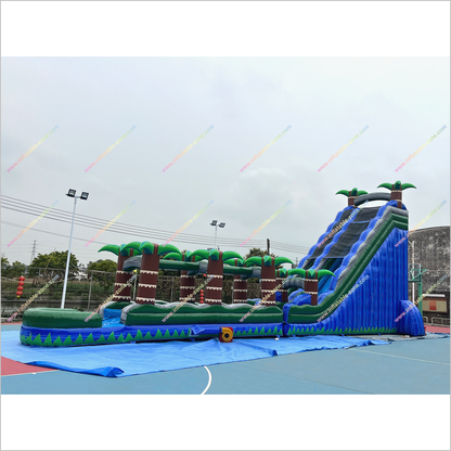 Purchase Inflatable Water Slide Giant Playground Plam Trees Water Slide Slip And Slide Into Pool - Inflatable-Zone