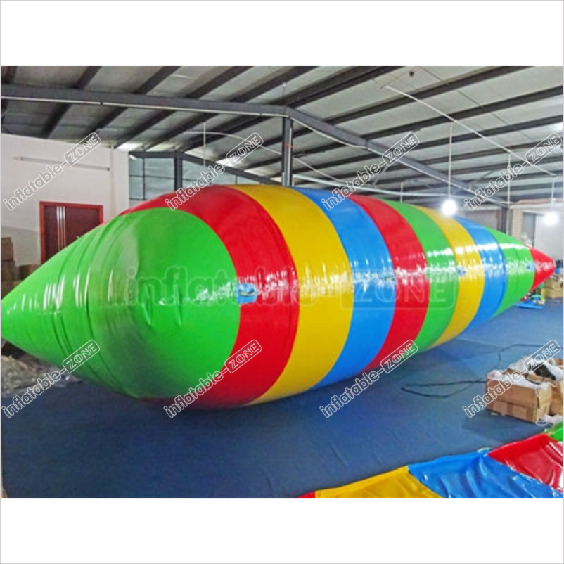 Inflatable Multicolor Rainbow Color Water Pillow, Big Pillow Inflatable Crazy Water Jumping - Inflatable-Zone