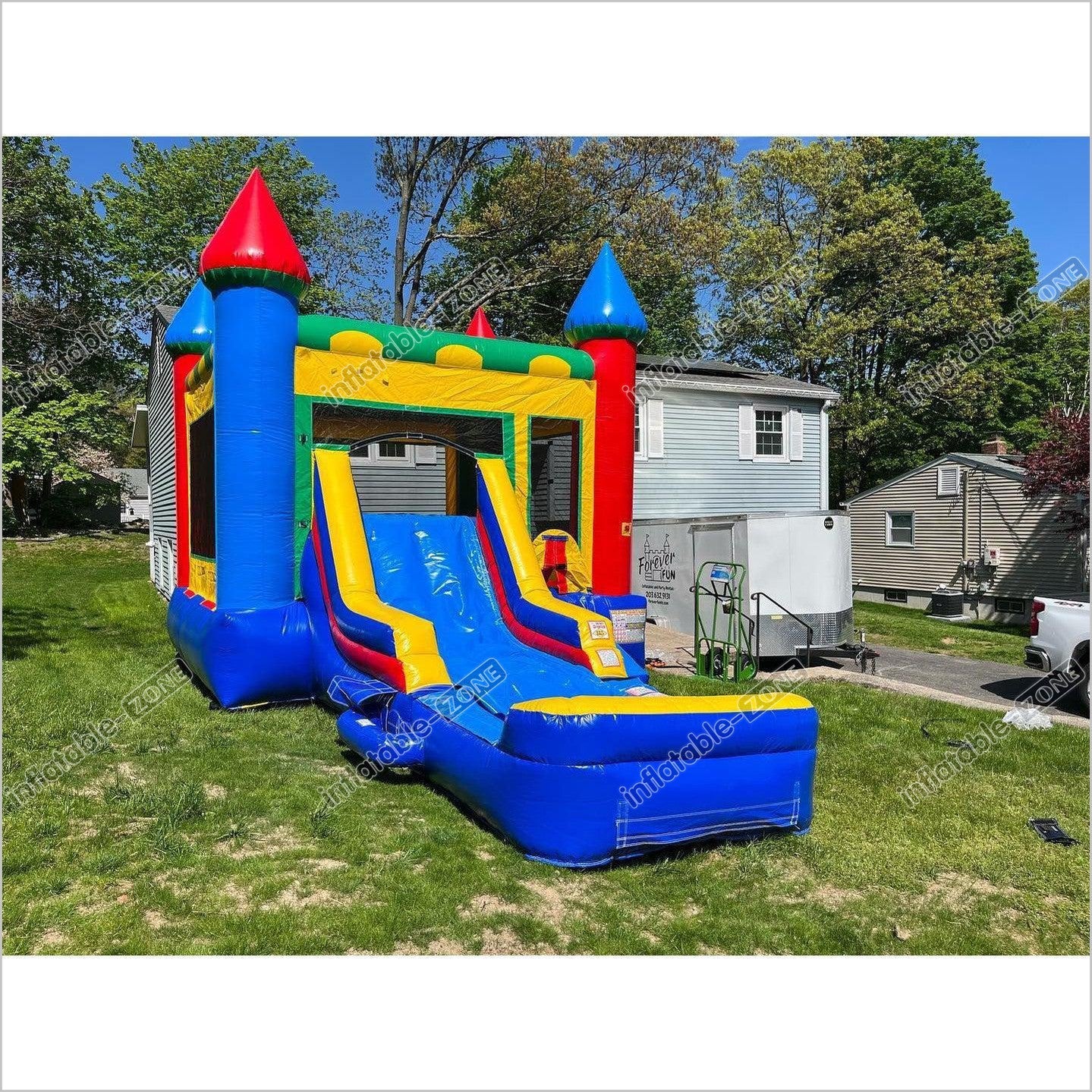 Bounce House Water Slide Combo For Kids, Full PVC Bounce Castle - Inflatable-Zone