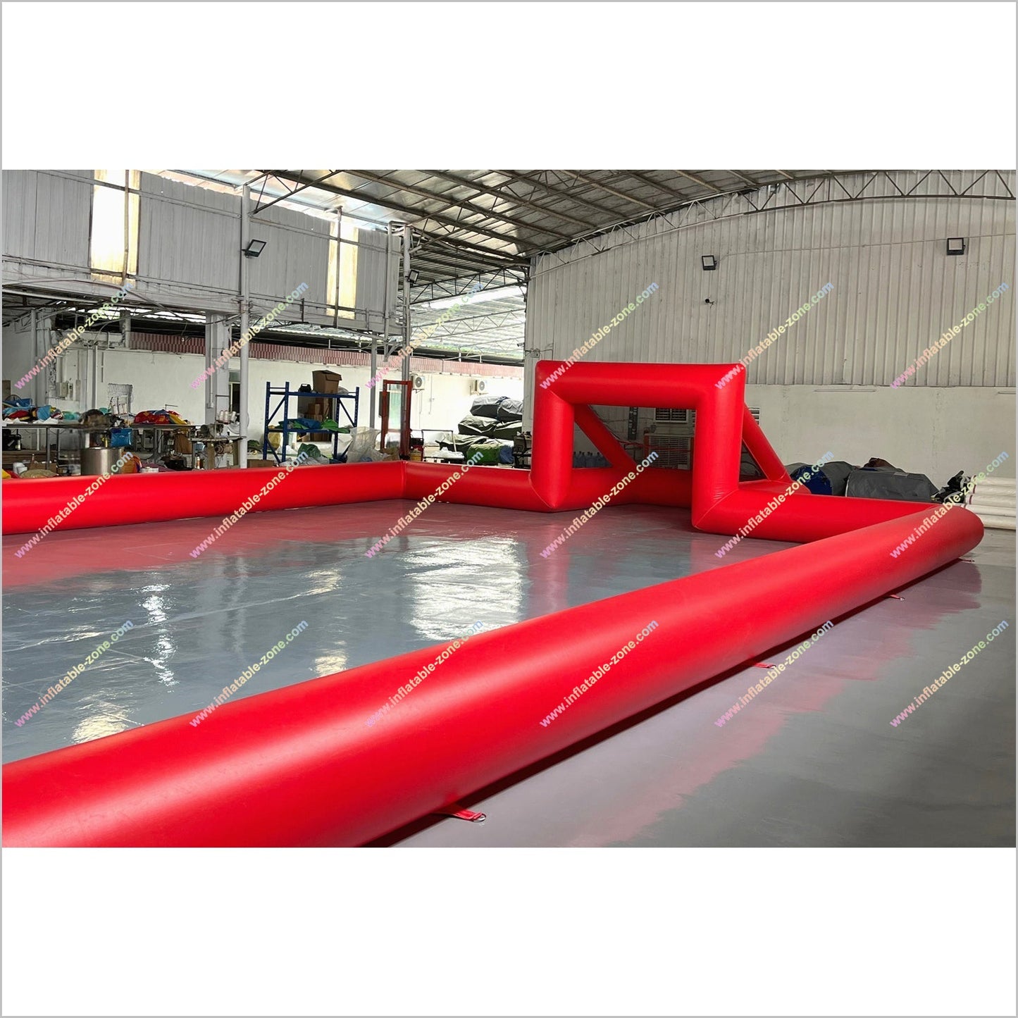 Red Football Field Inflatable Airtight Interactive Multiplayer Funny Play Game Inflatable Water Soccer Pitch Near Me