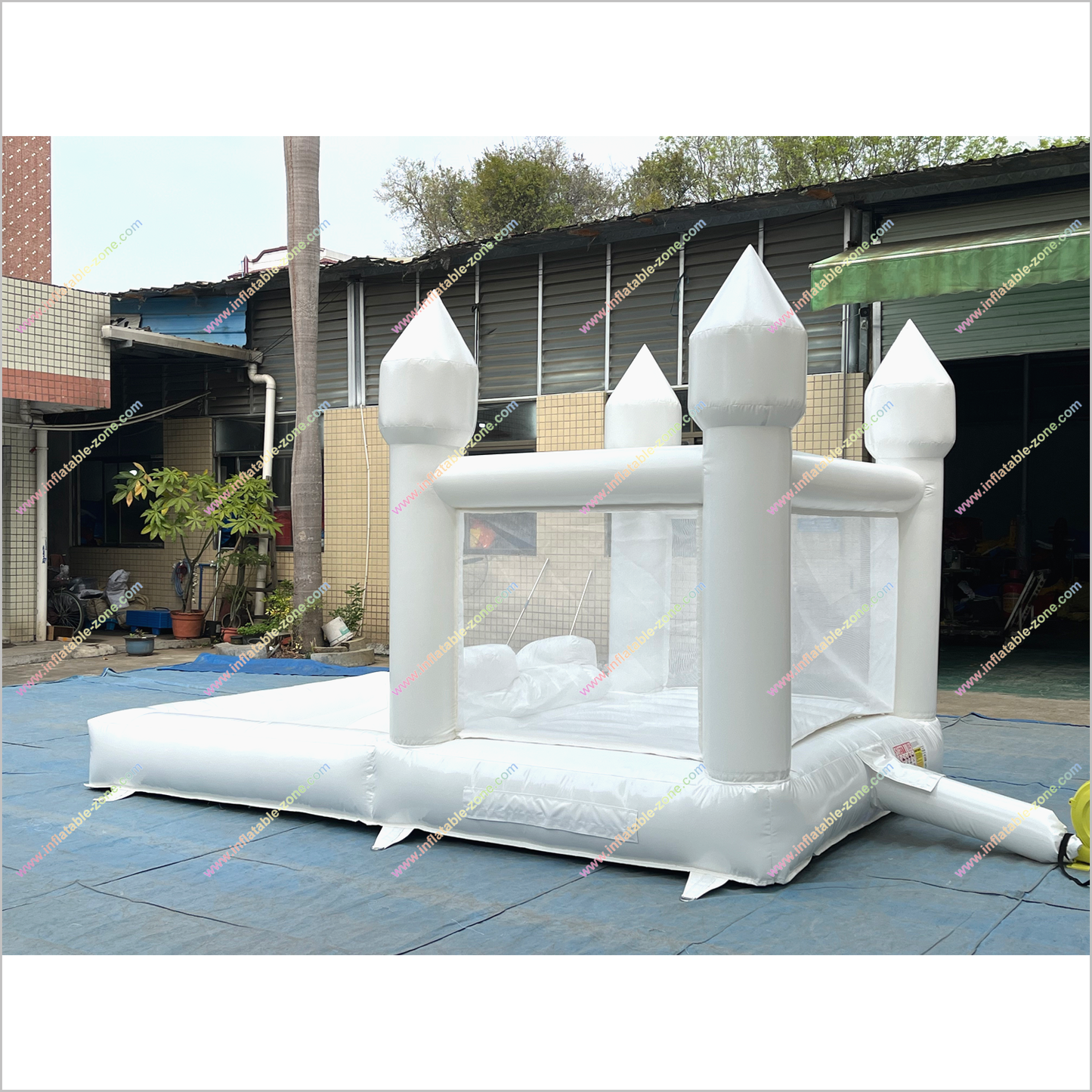 Rent White Bounce House Inflatable Garden Party Wedding Combo Bouncy Castle With Ball Pit And Slide - Inflatable-Zone