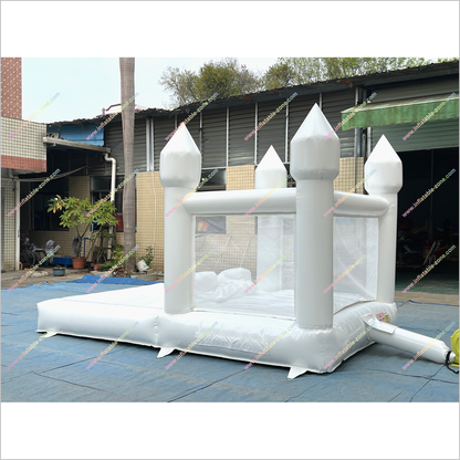 Rent White Bounce House Inflatable Garden Party Wedding Combo Bouncy Castle With Ball Pit And Slide - Inflatable-Zone