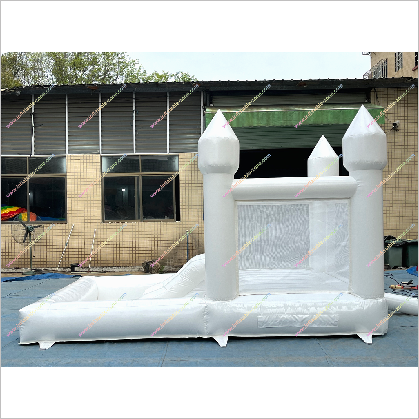 Rent White Bounce House Inflatable Garden Party Wedding Combo Bouncy Castle With Ball Pit And Slide - Inflatable-Zone