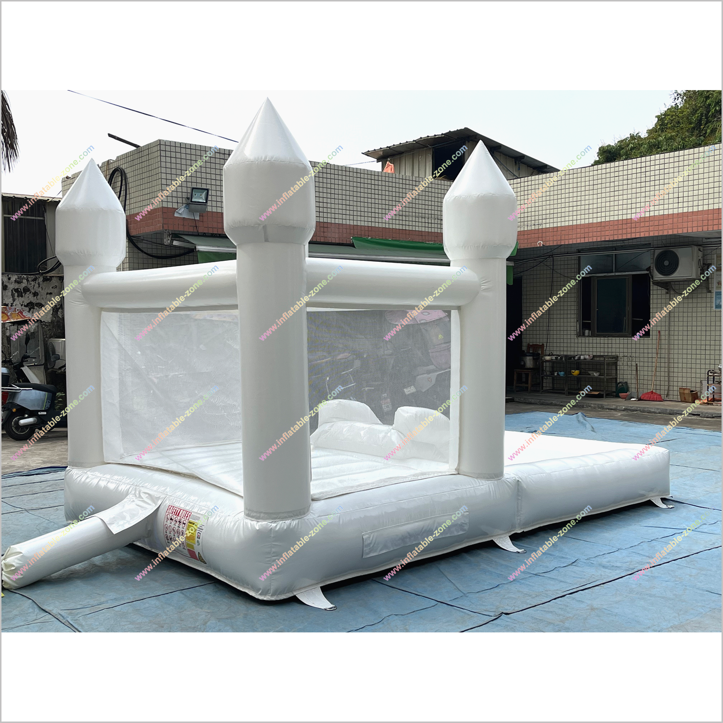 Rent White Bounce House Inflatable Garden Party Wedding Combo Bouncy Castle With Ball Pit And Slide - Inflatable-Zone